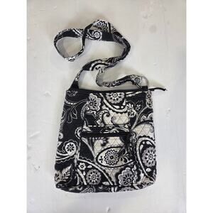 Vera Bradley Medium Hipster Crossbody Bag Black and White  Paisley
